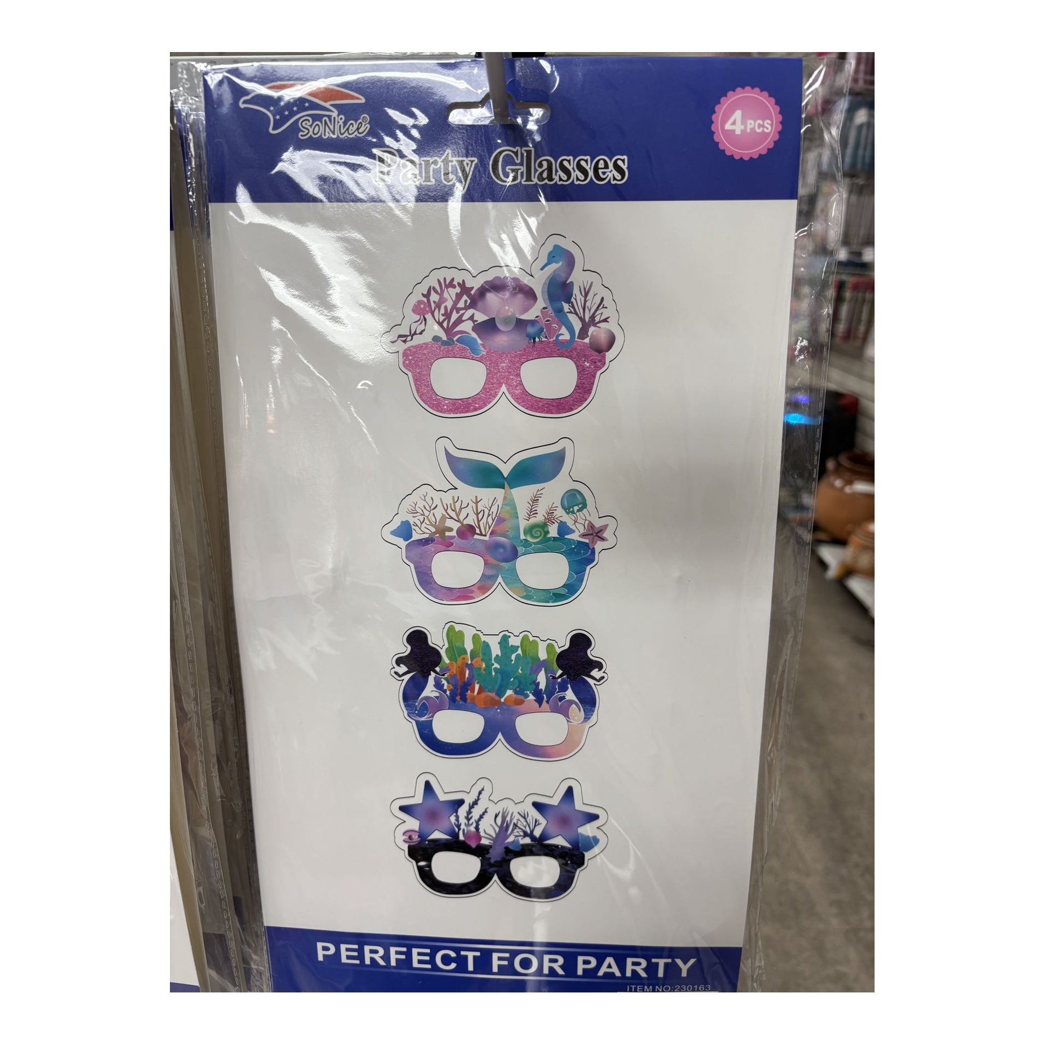 4Pcs Party Glasses Mermaid 60Pk/Cs